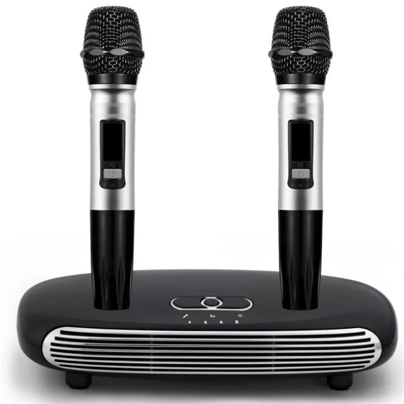 K8 Optical Bluetooth-Compatible Wireless Dual Microphone ARC Home Echo System Singing Karaoke Machine Box K-Song Player 30m Far