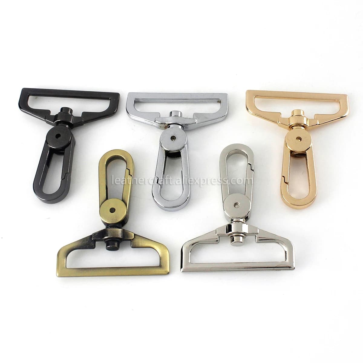 1pcs In Metallo 38 millimetri D Anello Occhio Girevole Snap Hook Trigger Catenacci Pinze per il Mestiere Del Cuoio del Sacchetto Della Cinghia Della Cinghia nastri E Fettucce Portachiavi di Grandi Dimensioni
