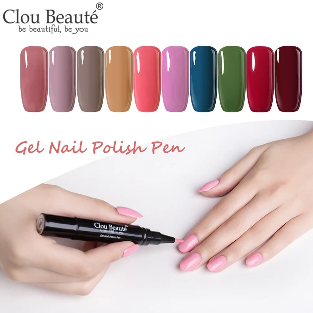 Evidenziare Beaute Gel penna per smalto per unghie Base di colore puro Top Need UV Nail Manicure vernice Hybrid Soak Off Gel lacca Lucky Nail Paint