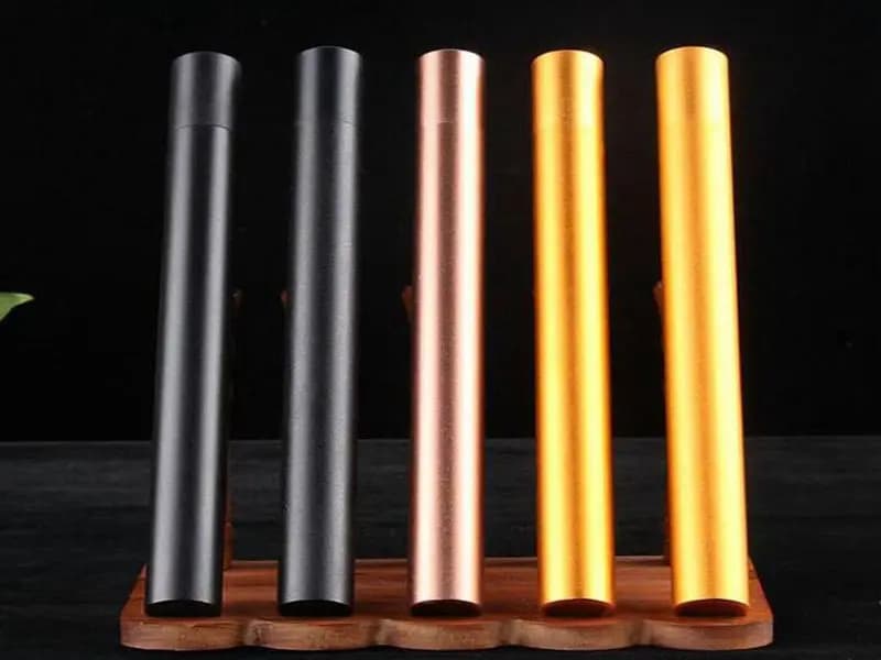 Lega di alluminio tubo di incenso barile di incenso piccola scatola di immagazzinaggio Joss Stick comoda custodia in metallo 21cm
