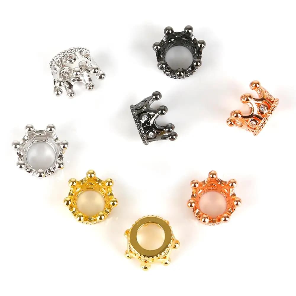 2020 2pcs Vintage Small Crown Beads Copper Alloy Spacer Bead Charms Pendant for Jewelry Making DIY Bracelet Jewelry Accessories