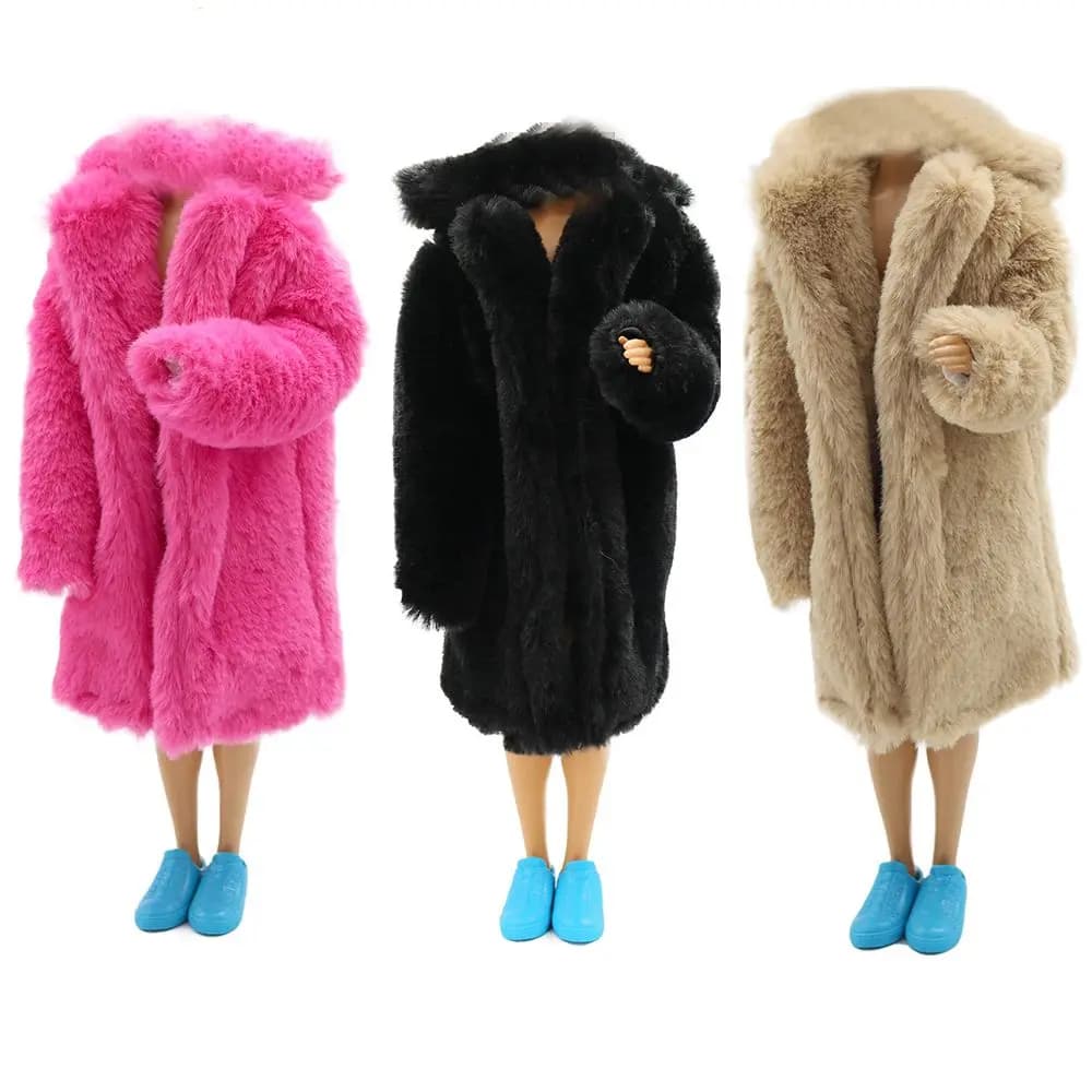 Mini cappotto fatto a mano in peluche vestiti per bambole bambola colletto grande vestiti di peluche abito per bambole accessori per bambole vestiti per vestire giocattoli per bambini