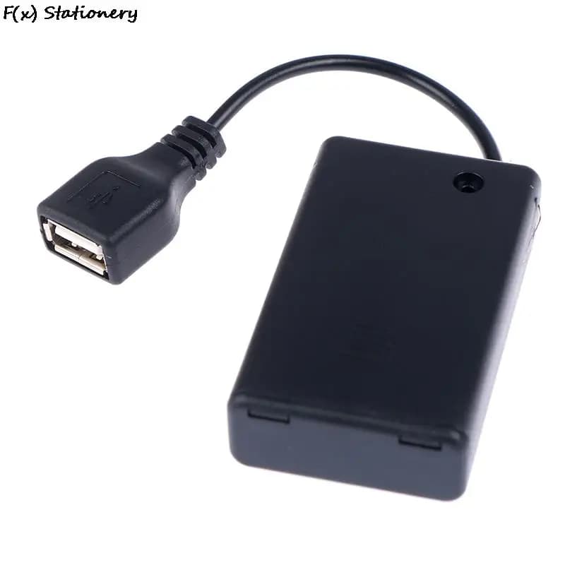 DC4.5V Mini portatile AAA Portabatteria Scatola di immagazzinaggio Custodia USB Scatola batteria di alimentazione 65x45x15mm