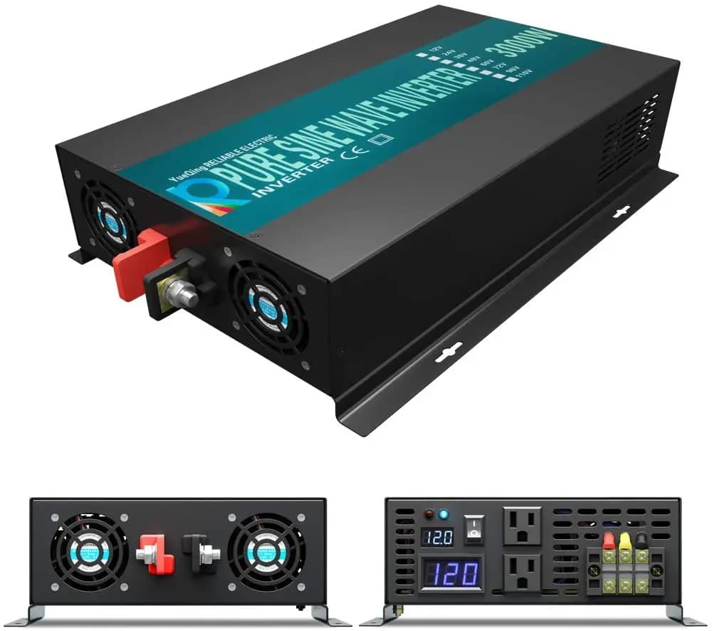 Pure Sine Wave Inverter 3000W Solar Panel Power Generator Voltage Regulator 12V/24V/36V/48V/72V/96V/110V DC to 120V/230V/240V AC