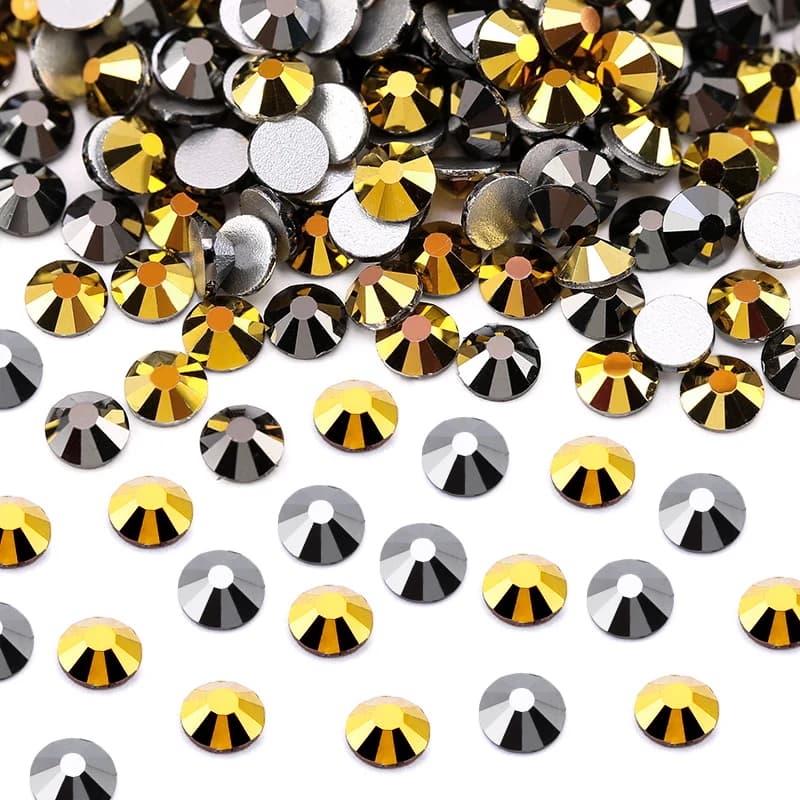 Stile metallo Non Hotfix Strass Glitter SS4-SS30 Colla flatback su pietra di cristallo per gemme per nail art Strass Decorazione dell'abbigliamento