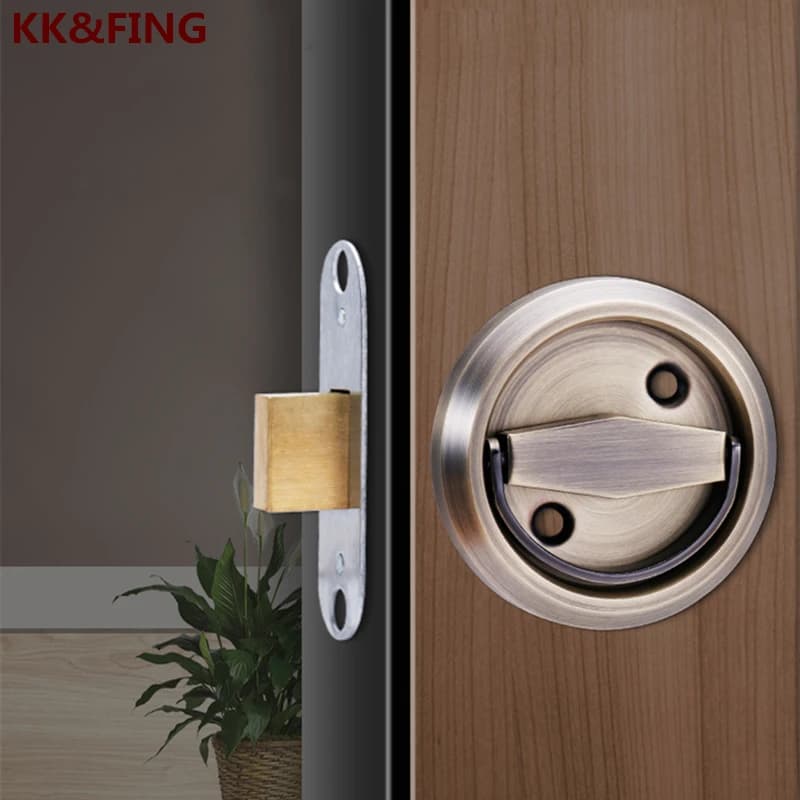 KK&FING Serrature ad anello per porta invisibili Serratura per porta nascosta Serratura per porta scorrevole Maniglie per porte in legno Maniglia montata su superficie