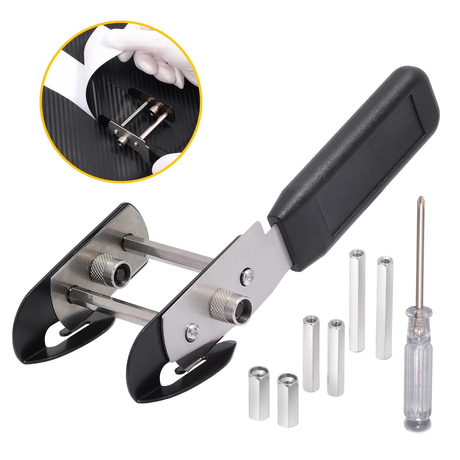 EHDIS Twin-Blade Car Vinyl Wrap Utility Knife taglierina per pellicole in fibra di carbonio con 4 viti a coppia adesivo di sicurezza strumento per il taglio della carta da parati