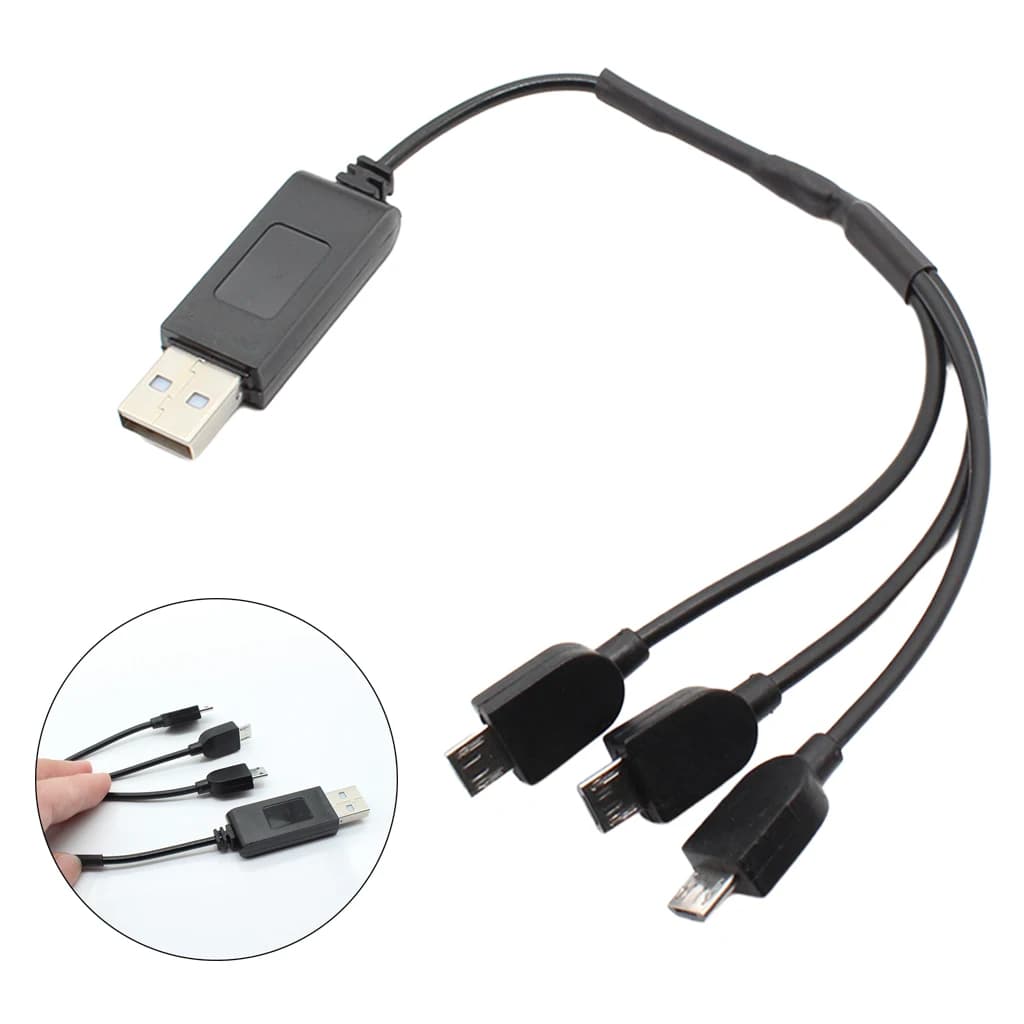 Cavo caricabatterie USB 3 in 1 DC3.7V Batteria Lipo Adattatore di ricarica per bilanciamento rapido per Wltoys XK K127 Telecomando RC Elicottero Accs