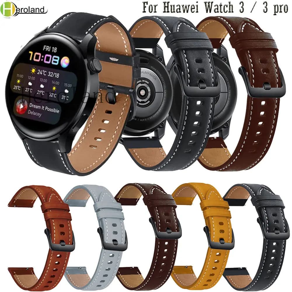 Leather strap for Huawei Watch 3/3 pro / GT 2 Pro / GT2 46mm Smart Wristband Bracelet spare belt accessories