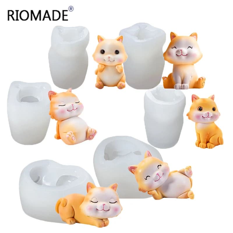 Stampi in silicone per gatti 6 stili Gattini 3D Strumenti per decorare torte Mousse Cioccolato Sugarcraft Stampo Candela Aromaterapia Forma in gesso