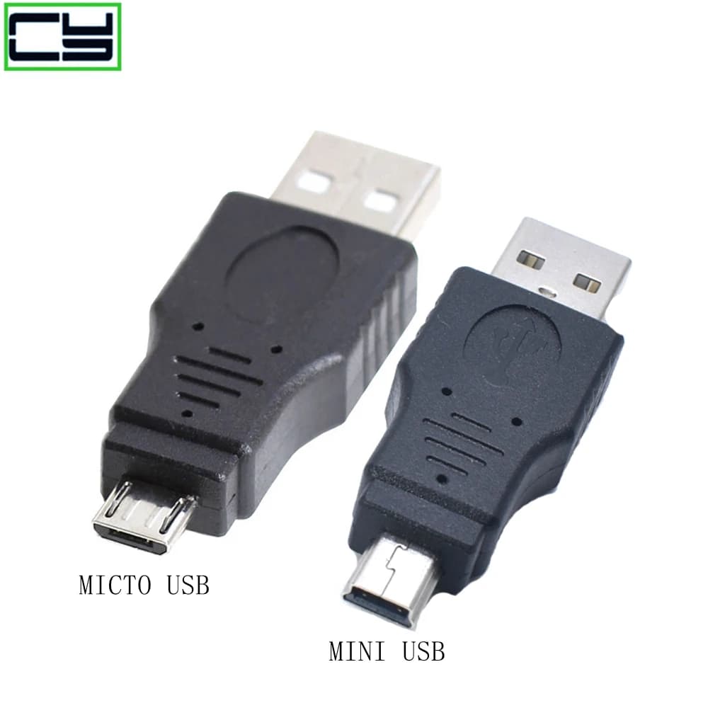 2 pezzi Nuovo adattatore di prolunga USB2.0 da micro USB V8 a Mini USB V3 maschio per cellulare
