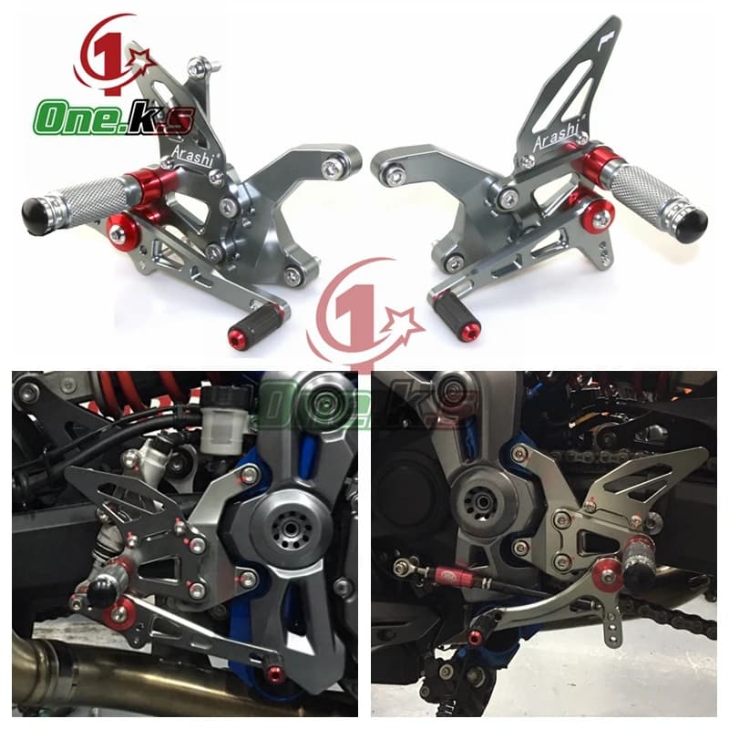 CNC In Lega di Alluminio Moto poggiapiedi pedana pedale pedana Rearset Pedane Per KAWASAKI Z900 2017 2018 2019 Pedale Anteriore