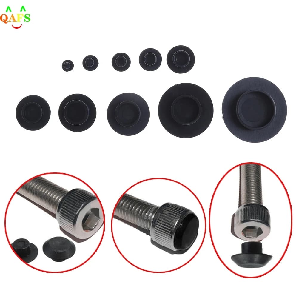 10PCS M5-24 Pratico Nero Hex Presa di Fissaggio Viti di Fissaggio Coperture Berretti Allen Bolt Vite Dado Testa Rotonda Della Copertura di Protezione