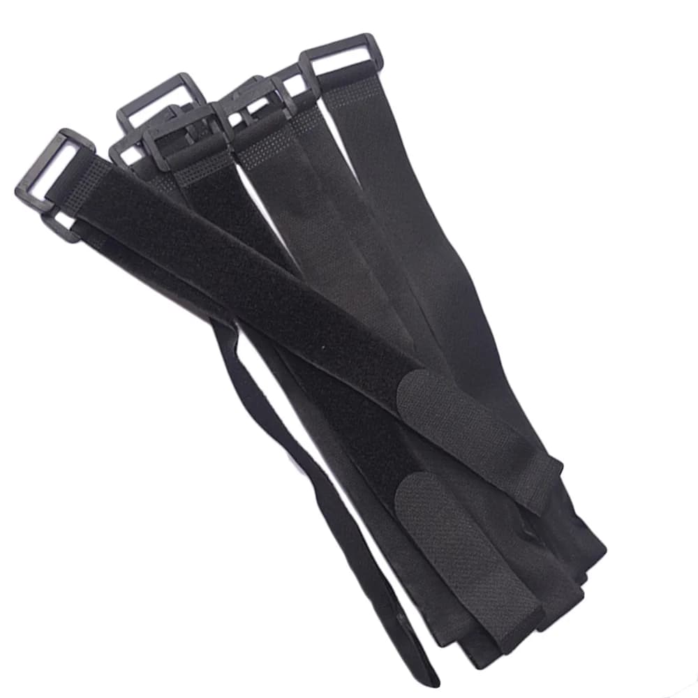 Fascette elastiche personalizzabili con fibbia reversibile, nastro in nylon elastico, fascette a strappo, cinghie in velcro, nastro adesivo.