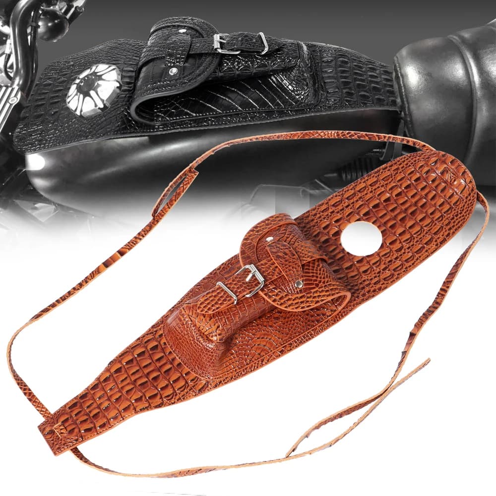 Copertura del cuscinetto della borsa del serbatoio del Gas del carburante in pelle marrone per moto adatta per Harley Sportster Iron XL 883 1200 Forty Eight 70two
