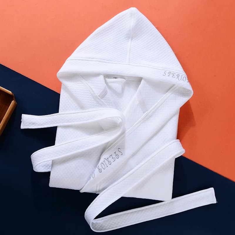 Unisex Hooded Bathrobe Fleece Towel Night garments Water absorbance Night shirt for men and women Bathrobe comfort for home
