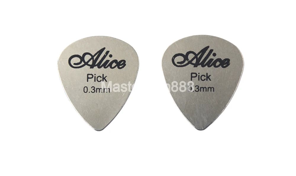 100 pz Alice AP100S 0.3mm Standard/Cuore/Triangolo Forma Cromato Metallo Plettri In Acciaio Inox Chitarra Elettrica Basso Plettri Plettri