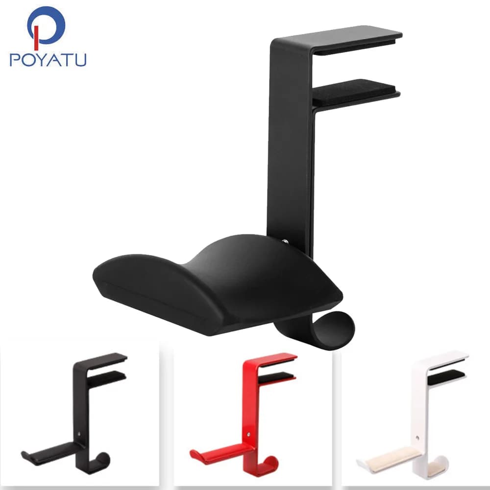 POYATU Desk Support Universal Office Hook Play Headphone Holder Stand Exhibitor Headphone Holder Table Clamp