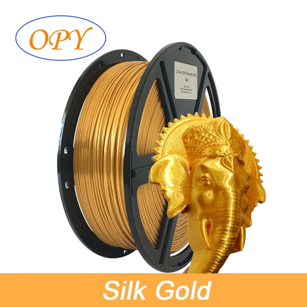 Silk Filament Pla Top Bronze Copper Gold Satin Silver Red Blue Color Plastic Material 1.75Mm 3D Printing 1.75 100g 10m Wire