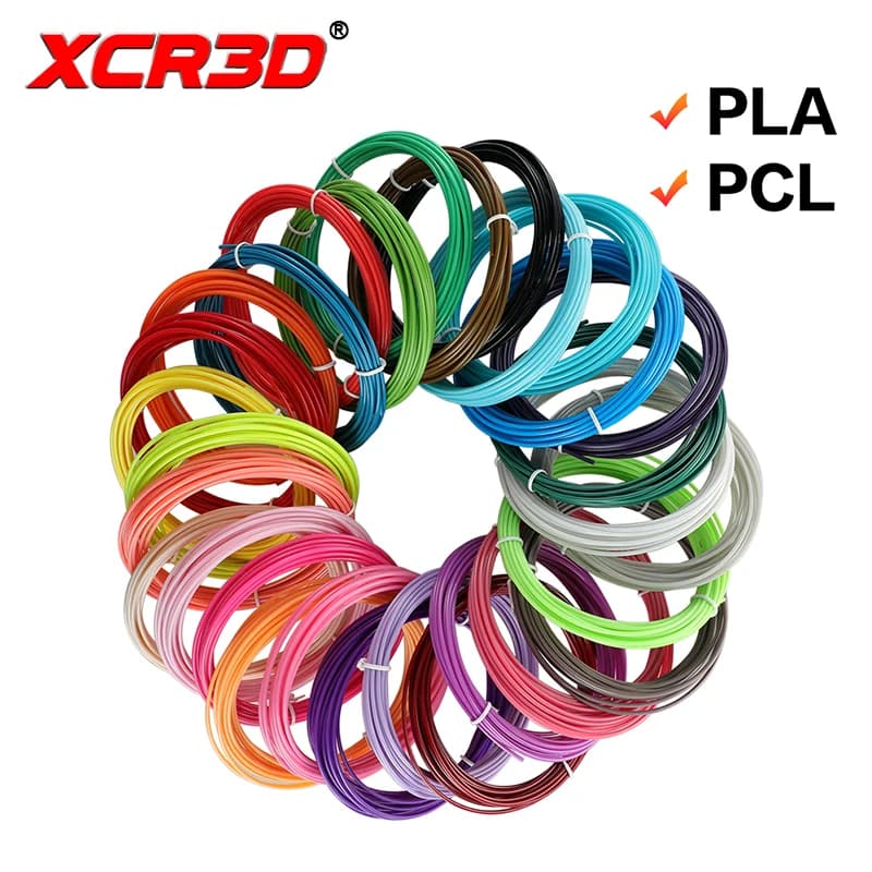 XCR 3D PLA/PCL 20/30 rolls 5M diameter 50M 100M 150M printing 3D plastic materials 1.75mm for 3D printer pen
