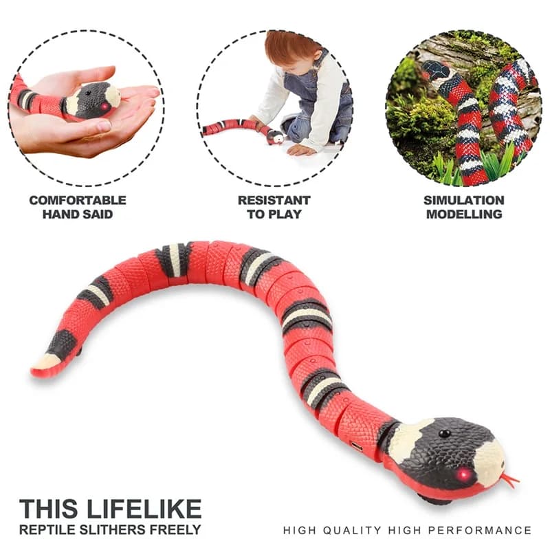 Induzione elettrica serpente giocattolo gatto giocattolo animale trucco spaventoso Mischief giocattoli per bambini divertente regalo novità