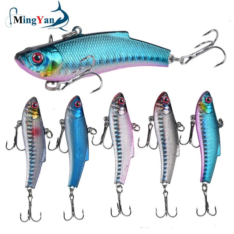 1 pz 7cm/20g artificiale giapponese VIB richiamo di pesca piombo all'interno Hard Bait Diving girevole esca inverno mare attrezzatura da pesca
