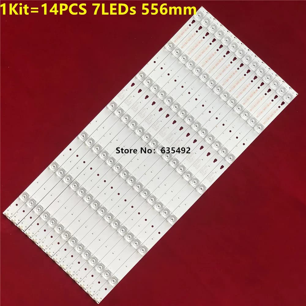 14pcs LED Backlight strip 7 lamp LED55D7-01(A) LED55D7-01(B) for Haier 55"TV LE55A7100L LE55M36S LE55B510N LE55B510X LT-55EM75
