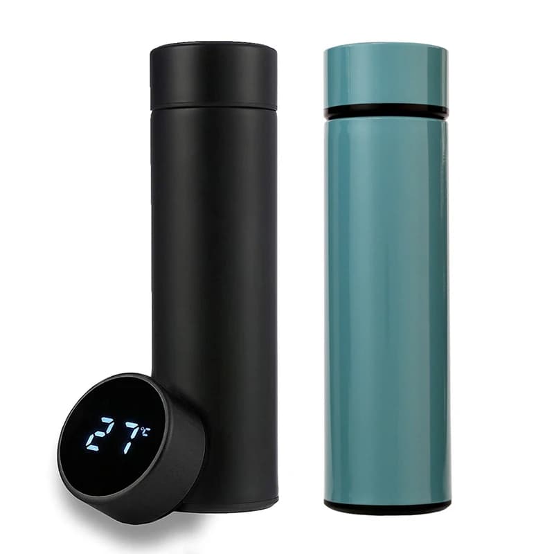 Bottiglia d'acqua intelligente in acciaio inossidabile, a prova di perdite, a doppia parete, mantiene la bevanda calda e fredda, Display LCD della temperatura
