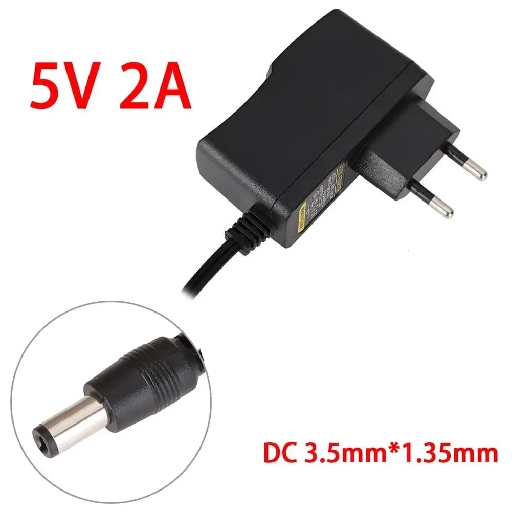Adattatore per caricabatterie da 110-240V ca a cc 5V 2a adattatore per caricabatterie da 3.5mm * 1.35mm convertitore adattatore di alimentazione Standard AU/EU/UK/US