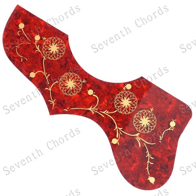 Parti di protezione per plettro per chitarra acustica per mancini Pick Guard Piastra antigraffio Fiore dorato Bianco Rosso Marrone Nero Accessori per chitarra