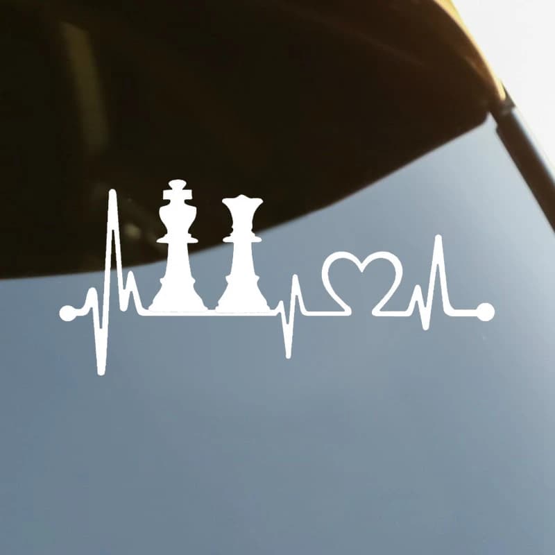 King Queen Chess Set Adesivo per auto con decalcomania in vinile fustellato Decorazioni per auto impermeabili sul paraurti del carrozzeria dell'auto Lunotto posteriore del laptop # S60186