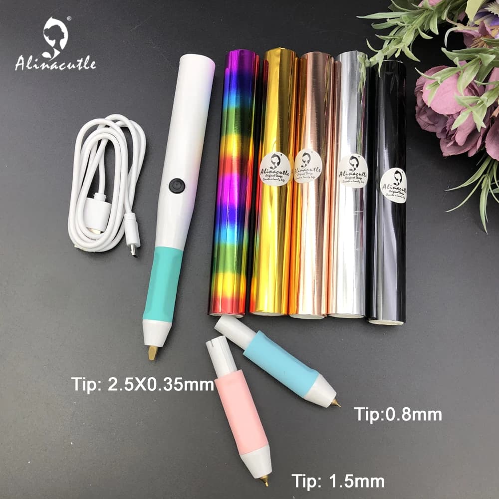 Heated Hot Foil Pen Electric Foil Quill Invitation Tool Kit Apply Foil to Scrapbook Handmade Craft Foil Roll