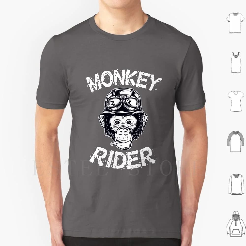 Monkey Ape Rider Divertente Bike Regalo T Shirt da uomo in cotone 6xl Monkey Ape Rider Divertente bici Moto Jeans Ruota Casco Idea