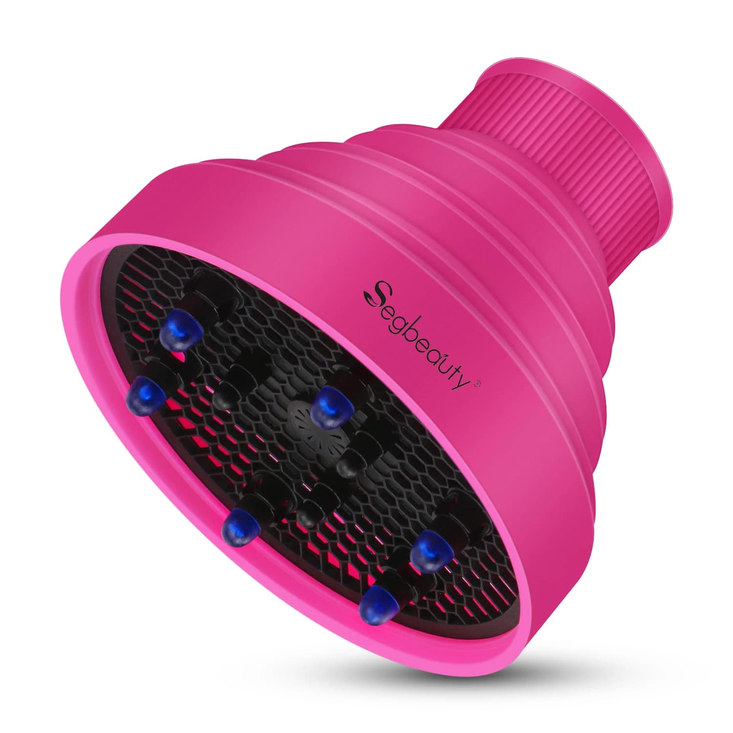 Segbeauty Asciugacapelli Diffusore Sillicone Capelli Bolw Attacco per Asciutto Brillante Melange Morbido Portable_Rose Rosso