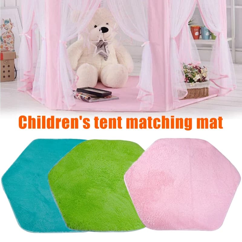 Bambino Playhouse Tenda Tappeto Tappeto Gioco da pavimento Cuscino Giocattolo Pad esagonale Caldo peluche Pad Coral Fleece Pad per bambini Tenda Tappetino