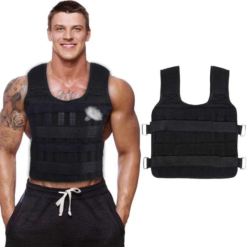 1680D Empty Weighted Vest 20KG 50KG Max Load Adjustable Training Jacket Optional 6PCS Steel Bars for Gym Running Boxing Fitness