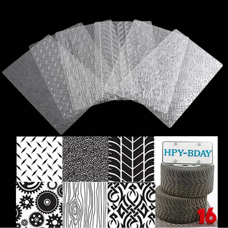 6 pezzi Set di fogli di trama floreale zucchero decorazione artigianale tappetino per torta stampo torta fondente stampo accessori Bakeware