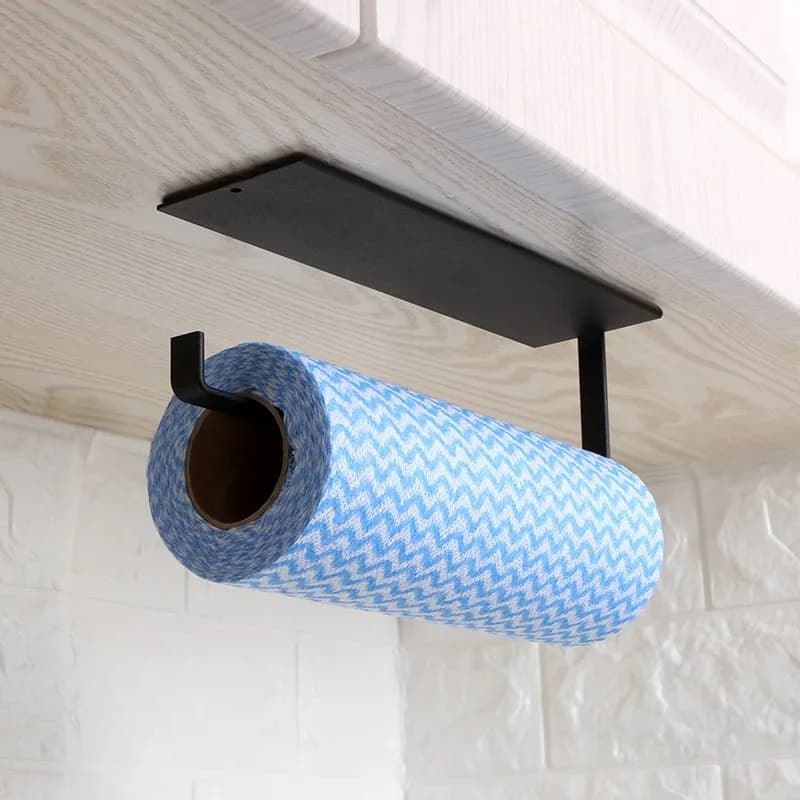 Porta asciugamani di carta non perforato Appendiabiti per carta igienica Portarotolo per carta in rotolo Scaffale per pellicola fresca Scaffale da parete