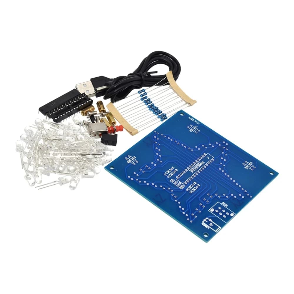 Kit elettronico fai-da-te stella a cinque punte bagliore colorato LED RGB modulo luce acqua 51 Microcomputer a Chip singolo per Arduino