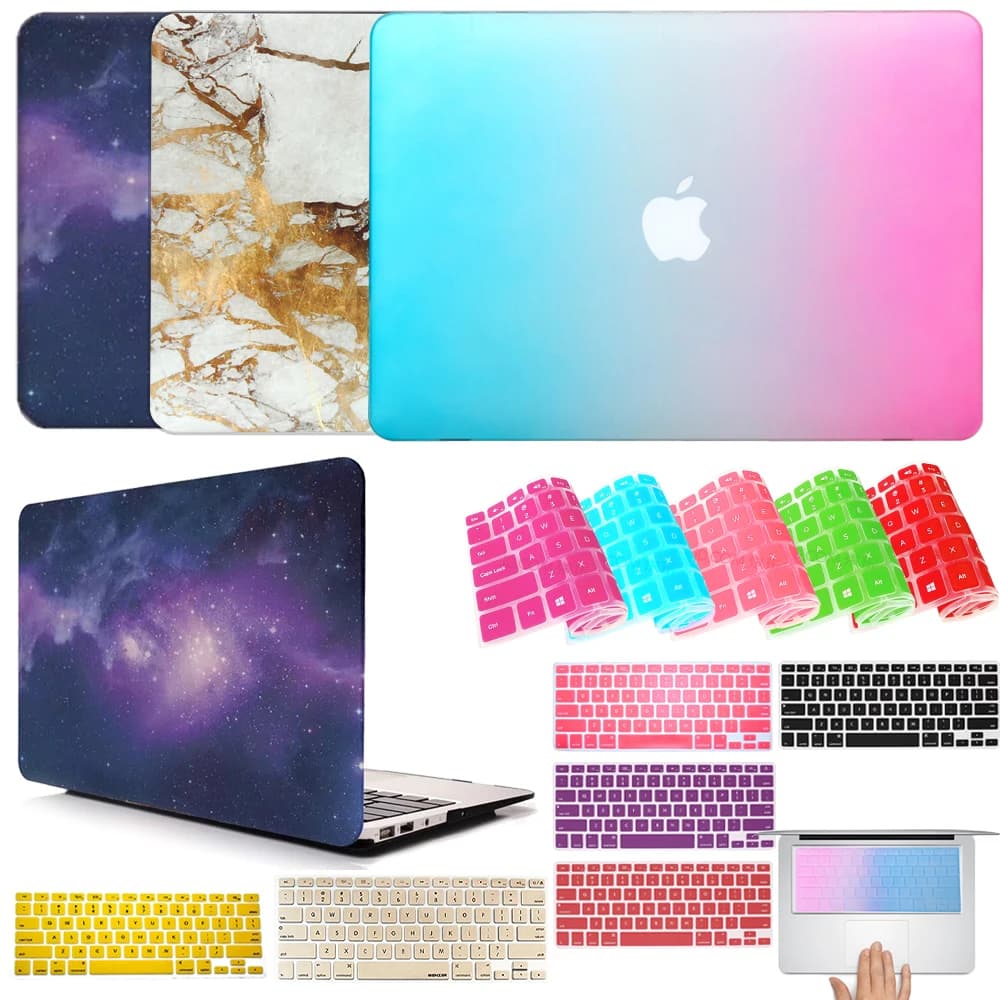 Per Apple MacBook Air 11" 13"/Retina Pro 13" 15"/New AIR 13" A1932/12" (A1534) Custodia rigida per laptop + Cover per tastiera