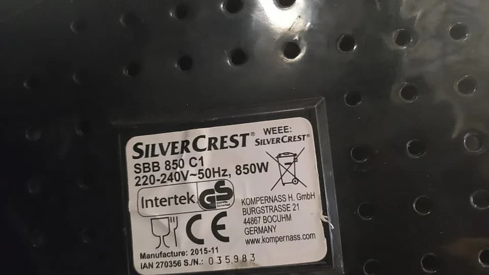 100% nuova cinghia di ricambio per macchina per il pane Silvercrest-SBB 850 C1/SBB850C1/SBB850-C1