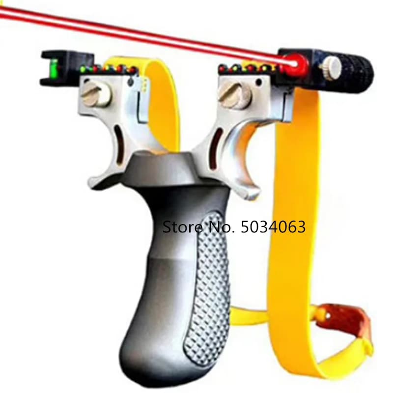 New alloy catapult laser aiming catapult with flat rubber belt outdoor hunting shooting catapult group high quality bow