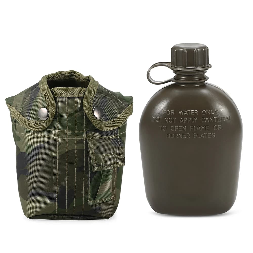 Bottiglia da mensa militare all'aperto da 1 litro campeggio escursionismo zaino in spalla bollitore per bottiglia d'acqua di sopravvivenza con coperchio bottiglia d'acqua swell 2020