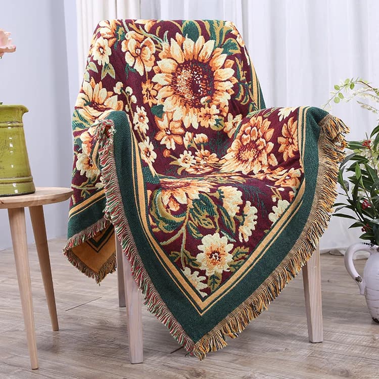 drop Shipping Coperta per fiori Asciugamano per divano Copridivano universale Fodera decorativa per divano letto Plaid da viaggio in aereo