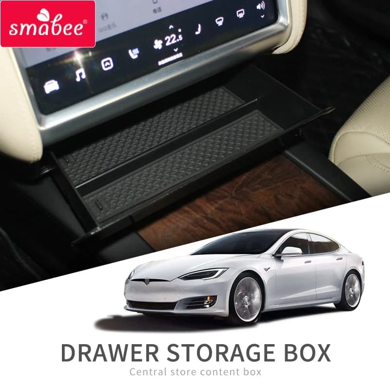 smabee per Tesla Model X Model S Scatola portaoggetti per console centrale Accessori interni per auto Contenitore Contenuto del negozio Cassetto