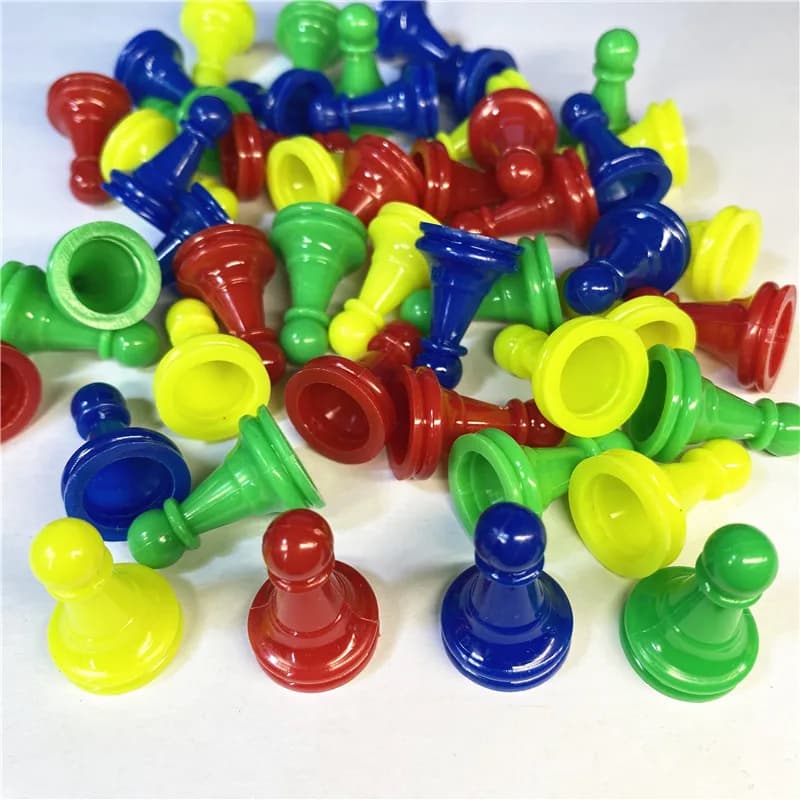 100 Pezzi/pacco Pezzi di Scacchi in Plastica Pawn Giochi di Carte Parti di Scacchi Accessori per Componente di Gioco Pennarelli da Tavolo 4 Colori