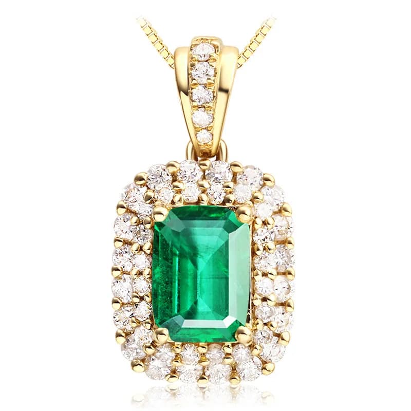 Collana con pendenti da sposa in oro giallo 18 carati per donna smeraldo naturale boemia san valentino gioielli di lusso regali per amicizia
