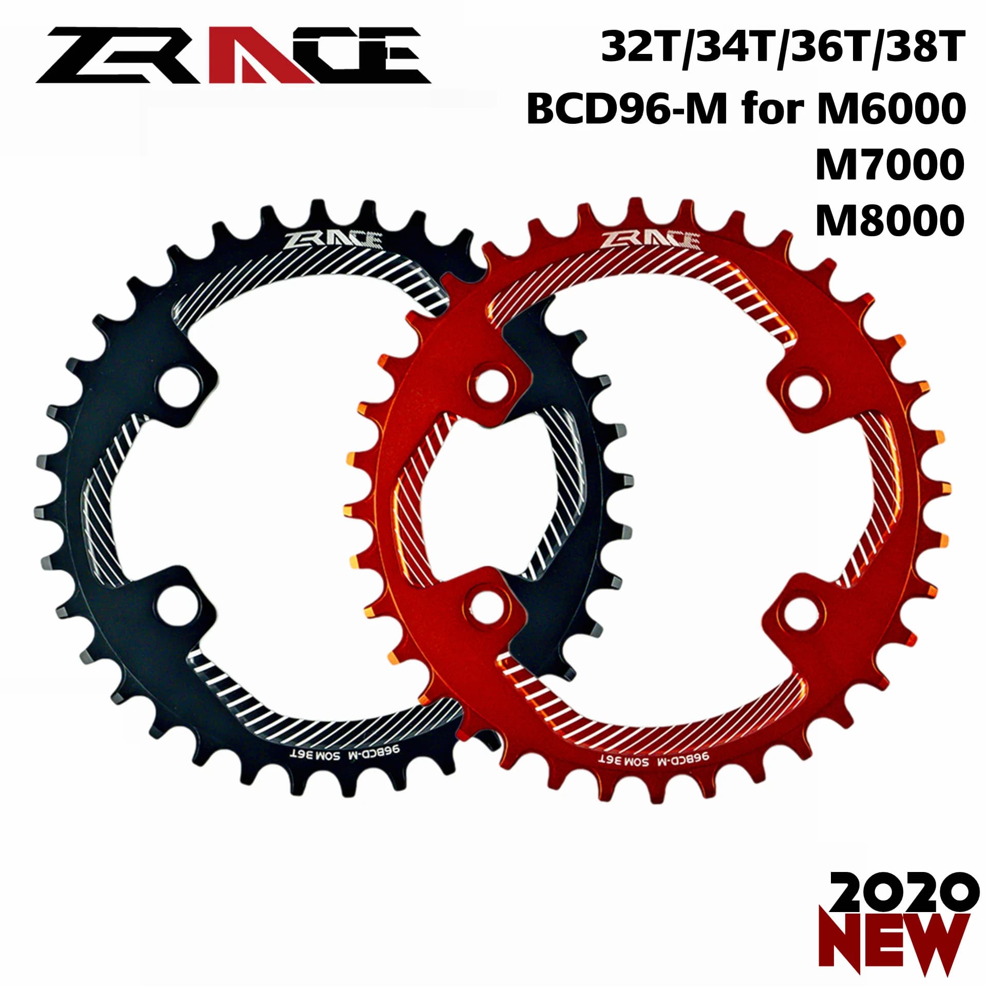 2020 ZRACE Chainrings Chainwheels BCD96-M per M8000 M7000 M6000,32T 34T 36T 38T AL7075 processo CNC, Vickers-durezza 15 + per MTB