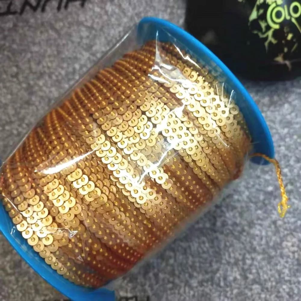 10 metri 3mm paillettes allentate trim per l'artigianato paillettes nastro scaglie corde accessori per scarpe fai da te per le donne oro opaco