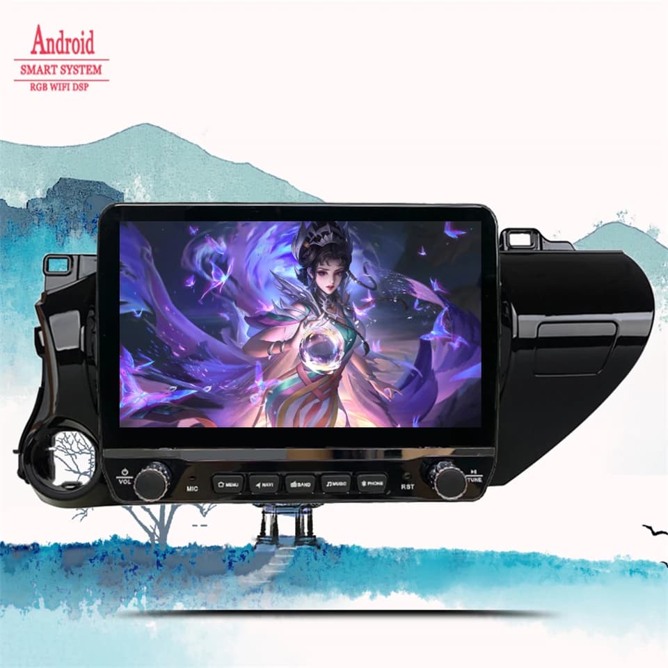 Lettore Multimediale Auto Android 14 8G Ram per Toyota Hilux 2015 2016 2018 2020 Navigazione GPS Autoradio Stereo DVD Cassetta